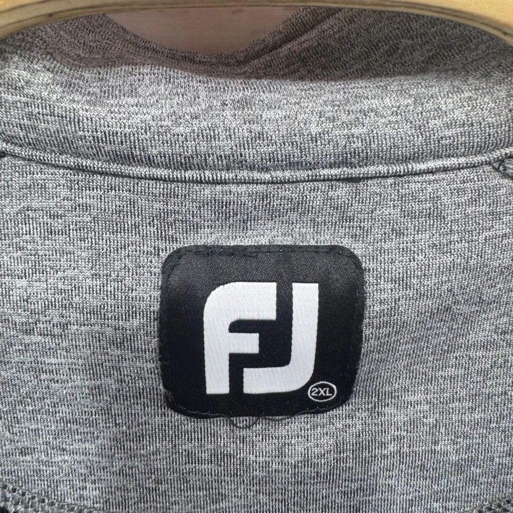 FootJoy Sweater Mens 2XL PGA 1/4 Zip Ribbed Pullover Black Gray Golf Performance - Picture 5 of 9